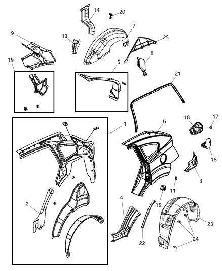 2008 Dodge Caliber  Door Fuel-Fuel Fill Diagram for 5074082AB