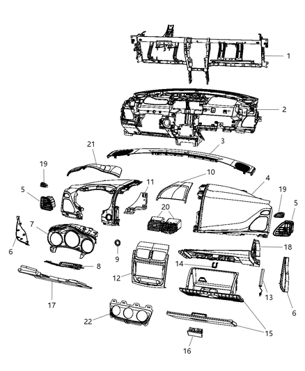 2011 Dodge Avenger  Outlet-Center Diagram for 1SQ98DX9AA