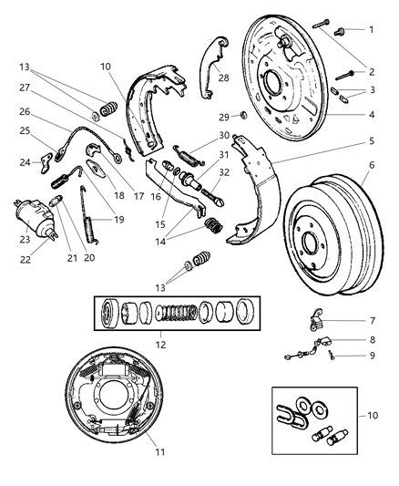 2000 Jeep Cherokee  Plate-Brake Backing Diagram for 5017760AA