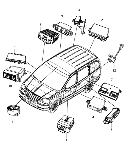 2014 Chrysler Town & Country  Module-Parking Assist Diagram for 56054151AE