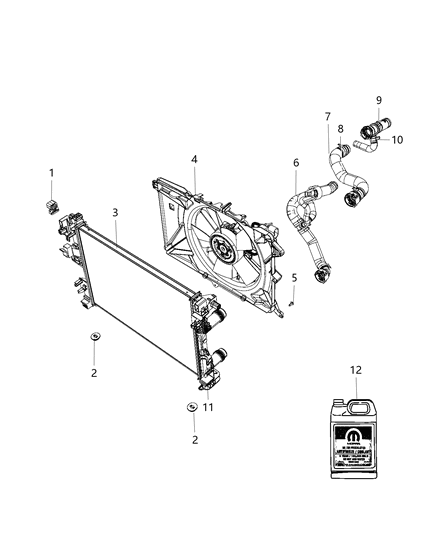 2019 Jeep Compass  FANMODULE-Radiator Cooling Diagram for 68249185AC