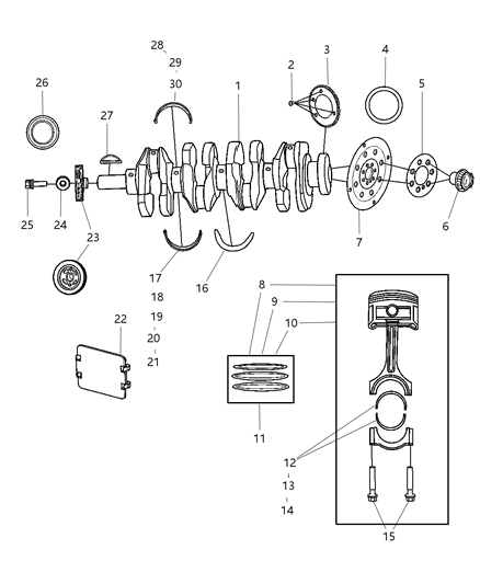 2007 Dodge Avenger  Plate-FLEXPLATE Or FLYWHEEL BACKI Diagram for 4736477AA
