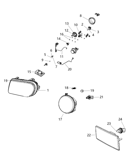 2009 Chrysler 300  Driver Side Headlight Diagram for 4805756AK