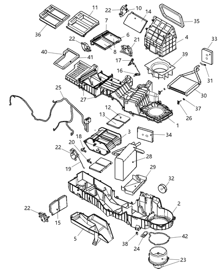 2004 Dodge Ram 2500 Housing-Heater And A/C Unit Diagram for 5073955AB