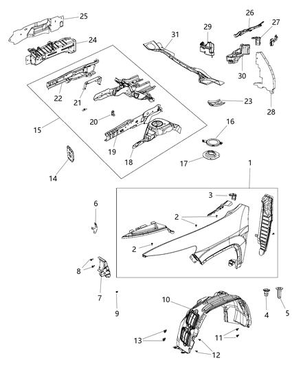2015 Jeep Cherokee  Screw Diagram for 6508324AA