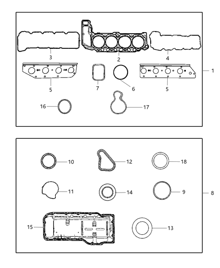 2008 Dodge Dakota  Gasket-Exhaust Manifold Diagram for 53032832AG