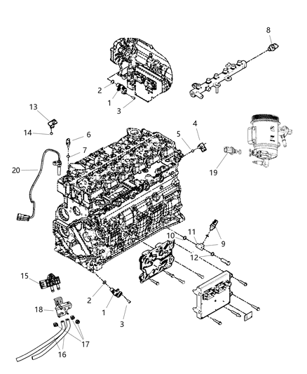 2012 Ram 3500  Switch-Oil Pressure Diagram for 68002994AB