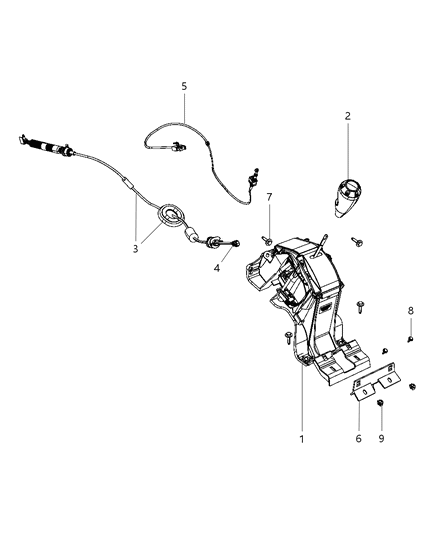2009 Jeep Compass  Cable-Gear Selector Diagram for 68024433AA