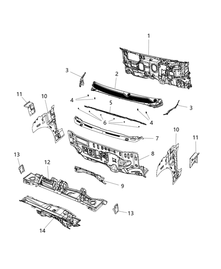 2020 Chrysler Pacifica  Panel-Dash Diagram for 68227586AE