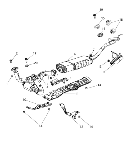 2008 Jeep Grand Cherokee  Converter-Exhaust Diagram for 52124344AB