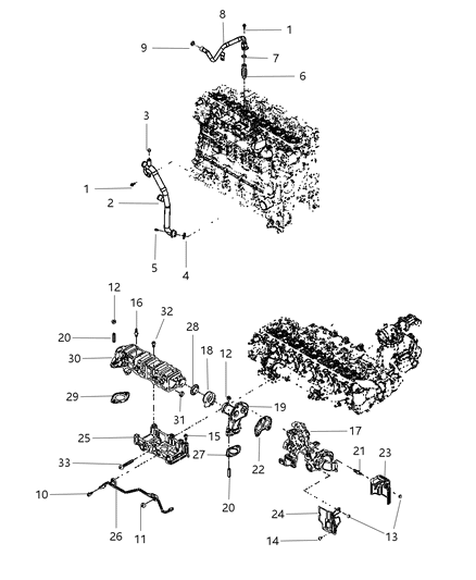 2012 Ram 2500  Tube-Water Inlet Diagram for 68048996AA