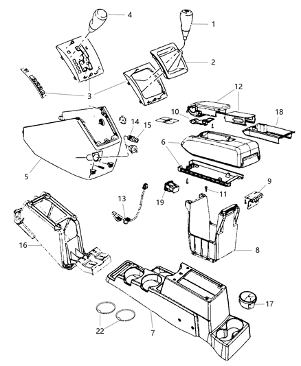2011 Dodge Caliber STOP/BUMPER-Floor Console Diagram for 68060281AA
