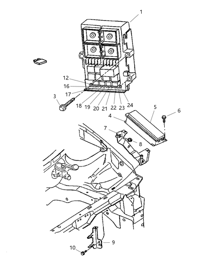 2000 Chrysler Voyager  Fuse Cartridge 30 Amp Diagram for 6102076AA