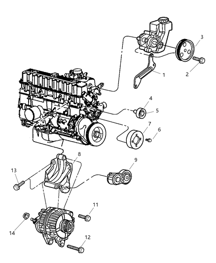 2006 Jeep Wrangler  Pulley-Idler Diagram for 4854092
