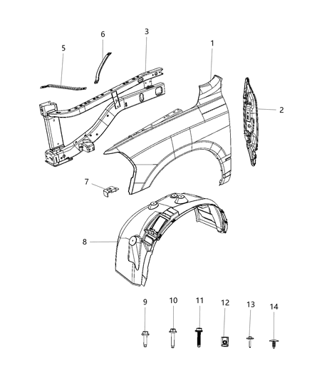 2019 Ram 2500  WHEELHOUSE Diagram for 68361450AB