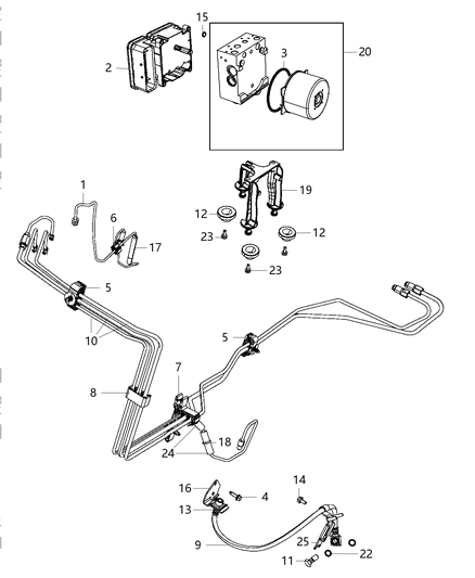 2016 Dodge Challenger  Tube-Brake Diagram for 68190125AB