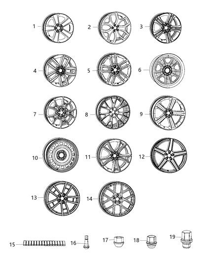 2018 Dodge Charger  Nut-Wheel Diagram for 6509421AA