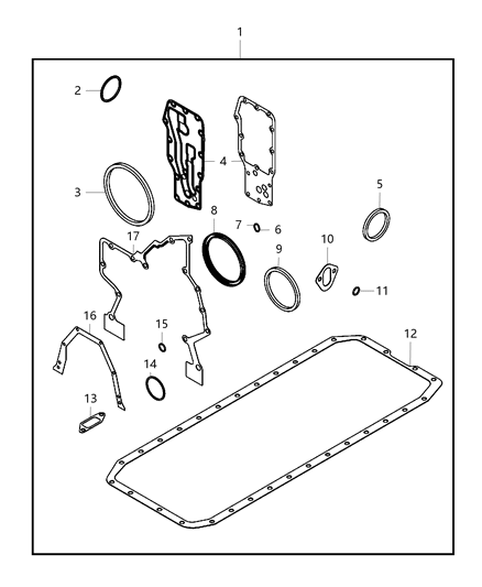 2017 Ram 2500  Gasket-Timing Case Cover Diagram for 68282010AA