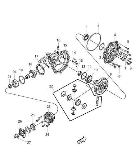 2016 Dodge Charger  Ring-Differential Bearing Diagram for 5161728AA