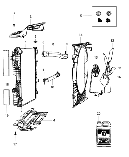 2012 Ram 3500  Seal-Radiator Lower Diagram for 55371022AC
