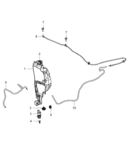 2012 Ram 1500 Reservoir-Windshield Washer Diagram for 68050752AB