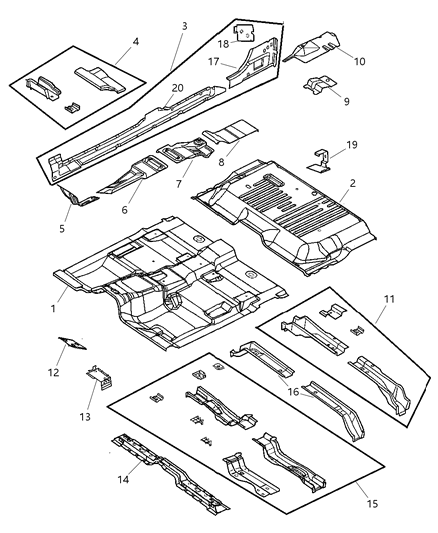 2003 Dodge Dakota  Shield-Heat Diagram for 55257336AD