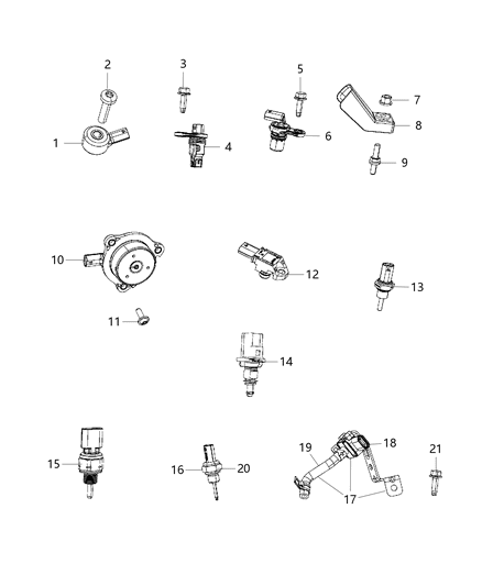 2021 Jeep Wrangler  Sensor-CRANKCASE Pressure Diagram for 68312652AC