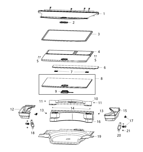 2020 Jeep Cherokee  Bracket-Tie Down Diagram for 68320408AB