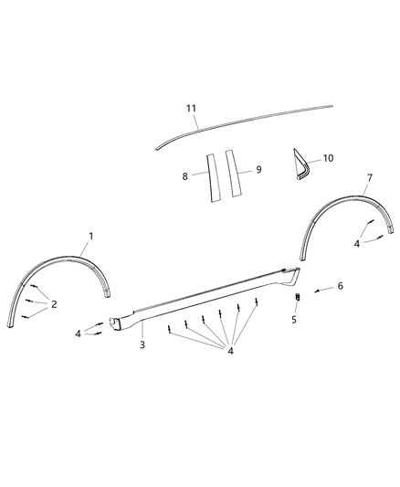 2021 Dodge Durango  APPLIQUE-B Pillar Diagram for 57010262AH