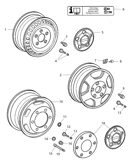 2006 Dodge Sprinter 3500 Stem-Wheel Valve Diagram for 5103628AA