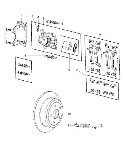 2010 Dodge Nitro  Rear Disc Brake Pad Set Diagram for 2AMV2776AA
