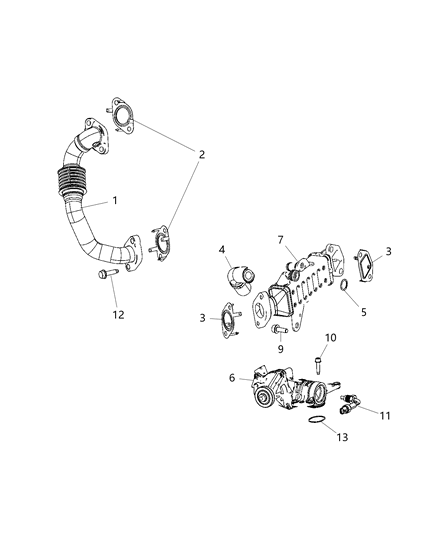 2019 Jeep Cherokee  Cooler-EGR Diagram for 5281546AA