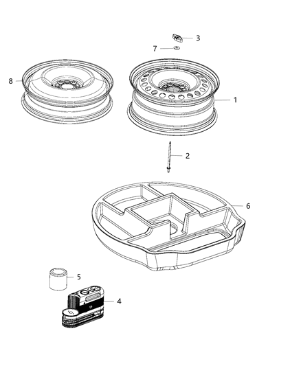 2018 Jeep Cherokee  Spare Wheel Diagram for 4726258AA