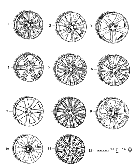 2014 Chrysler 300  Stem-Wheel Valve Diagram for 5181963AA