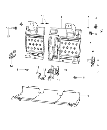 2017 Dodge Challenger  Bracket-Seat Diagram for 68110217AA