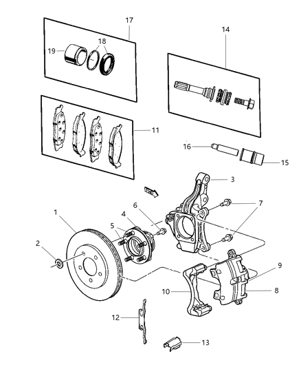 2004 Dodge Caravan  Piston-Brake Diagram for 5066425AA