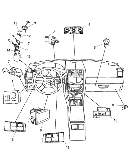 2007 Dodge Magnum Switch-Parking Brake Diagram for 5189366AB