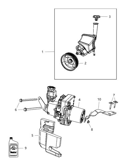 2012 Dodge Charger  Power Steering Pump Diagram for 68059524AF