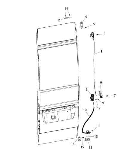 2014 Ram ProMaster 1500  Plate-Door STABILIZER Diagram for 68134292AA