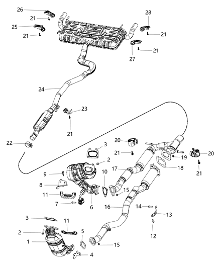 2017 Chrysler 200  Clamp-Exhaust Diagram for 4809936AA