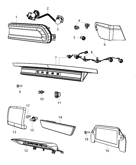 2014 Dodge Challenger  Lamp-Tail Stop Backup Diagram for 68059854AD