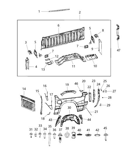 2021 Ram 1500  Screw-HEXAGON Head Diagram for 6508659AA