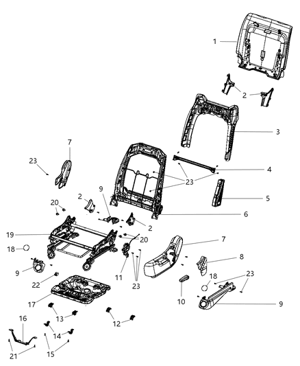2011 Dodge Durango  Sensor-Seat Position Diagram for 5084008AA