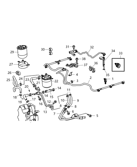 2008 Dodge Sprinter 3500  Hose-Fuel Diagram for 68005707AA