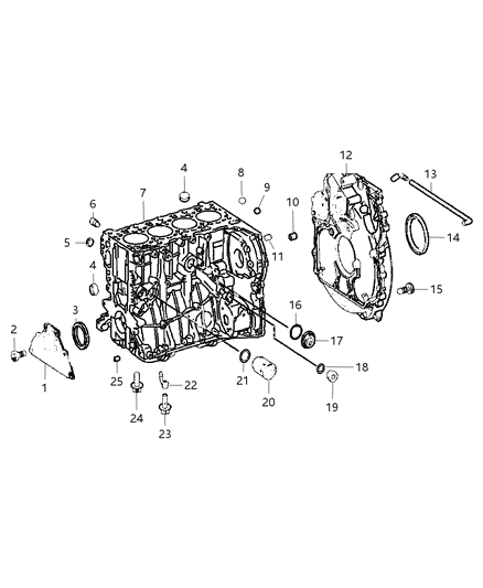 2010 Dodge Caliber  RETAINER-CRANKSHAFT Front Oil Seal Diagram for 68089210AA