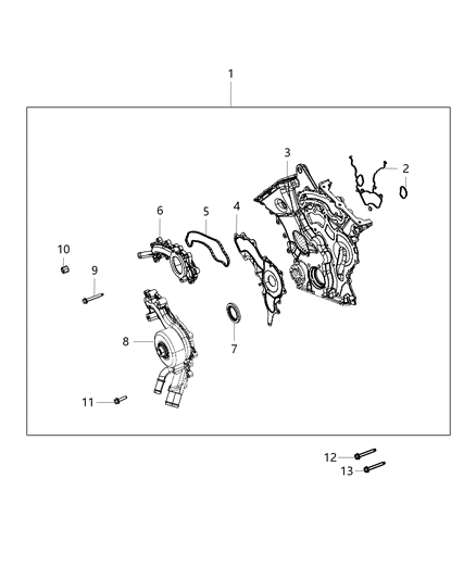 2020 Jeep Cherokee  Water Pump Diagram for 68111624AF