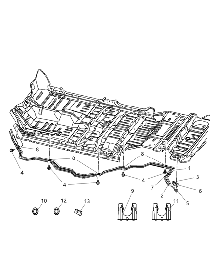 2005 Dodge Durango -A/C Line Diagram for 5072461AA