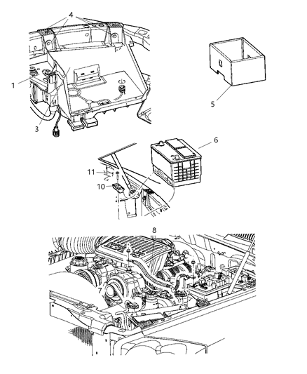 2006 Dodge Dakota  Tray-Battery Tray Diagram for 55359710AC