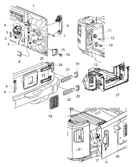 2007 Jeep Wrangler Cylinder-Door Lock Diagram for 68001713AA