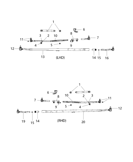 2012 Jeep Wrangler  Bracket-Damper Diagram for 68066693AA